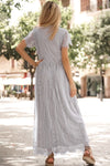 Scalloped Trim Lace Plunge Dress - Sofia Valdelli