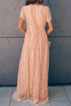 Scalloped Trim Lace Plunge Dress - Sofia Valdelli