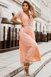 Scalloped Trim Lace Plunge Dress - Sofia Valdelli