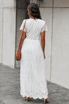 Scalloped Trim Lace Plunge Dress - Sofia Valdelli