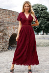Scalloped Trim Lace Plunge Dress - Sofia Valdelli
