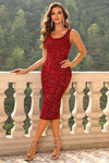 Sequin Sleeveless Slit Dress - Sofia Valdelli