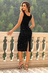 Sequin Sleeveless Slit Dress - Sofia Valdelli