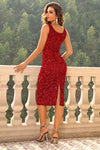 Sequin Sleeveless Slit Dress - Sofia Valdelli