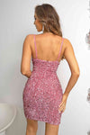 Sequin Spaghetti Strap Slit Dress - Sofia Valdelli