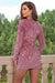 Sequin V-Neck Long Sleeve Mini Dress - Sofia Valdelli