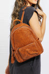 SHOMICO Certainly Chic Faux Leather Woven Backpack - Sofia Valdelli
