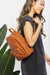 SHOMICO Certainly Chic Faux Leather Woven Backpack - Sofia Valdelli