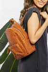 SHOMICO Certainly Chic Faux Leather Woven Backpack - Sofia Valdelli