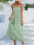 Solid Buttoned Cami Maxi Swing Dress - Maxi Dresses - Sofia Valdelli