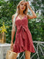 Solid Ruffled Hem Tie Waist Cami Dress - Mini Dresses - Sofia Valdelli