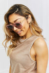 Square Metal-Plastic Hybrid Temple Sunglasses - Sofia Valdelli