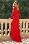 Square Neck Long Sleeve Dress - Sofia Valdelli