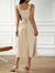 Square Neck Sleeveless Lace-Up Dress - Sofia Valdelli