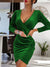 Surplice Long Sleeve Mini Dress - Sofia Valdelli