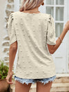 Swiss Dot Short Puff Sleeve Top - Sofia Valdelli