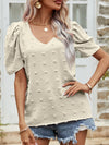 Swiss Dot Short Puff Sleeve Top - Sofia Valdelli