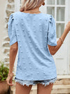 Swiss Dot Short Puff Sleeve Top - Sofia Valdelli