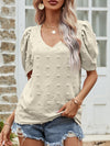 Swiss Dot Short Puff Sleeve Top - Sofia Valdelli