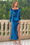Tie Back Long Sleeve Slit Dress - Sofia Valdelli
