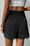 Tie Belt Lace Trim Shorts - Sofia Valdelli