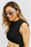 Tortoiseshell Rectangle Polycarbonate Sunglasses - Sofia Valdelli