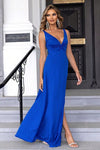 Twisted Slit Plunge Maxi Dress - Sofia Valdelli